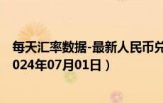 每天汇率数据-最新人民币兑换巴西雷亚尔汇率汇价查询（2024年07月01日）