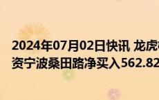 2024年07月02日快讯 龙虎榜丨华闻集团今日涨停，知名游资宁波桑田路净买入562.82万元