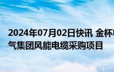 2024年07月02日快讯 金杯电工：中标2.13亿元中国东方电气集团风能电缆采购项目