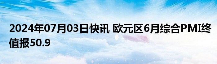 2024年07月03日快讯 欧元区6月综合PMI终值报50.9