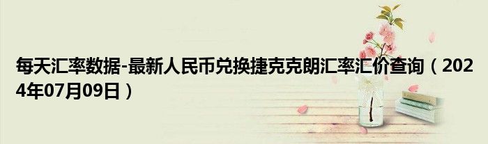 每天汇率数据-最新人民币兑换捷克克朗汇率汇价查询（2024年07月09日）