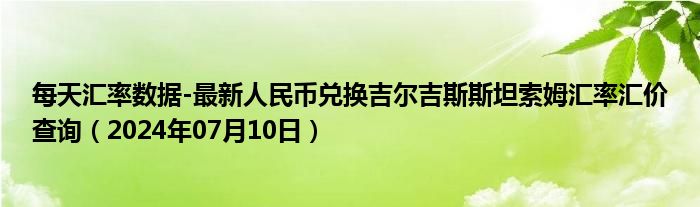 每天汇率数据-最新人民币兑换吉尔吉斯斯坦索姆汇率汇价查询（2024年07月10日）