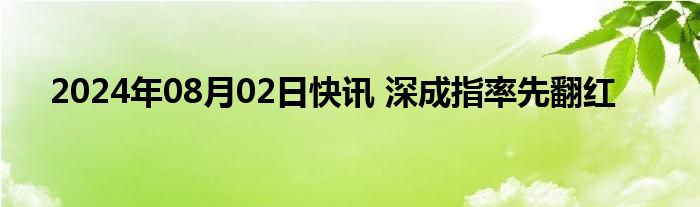 2024年08月02日快讯 深成指率先翻红