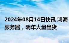 2024年08月14日快讯 鸿海：预计第四季度小量生产GB200服务器，明年大量出货