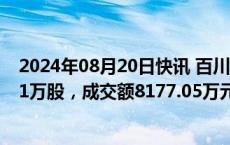 2024年08月20日快讯 百川能源今日大宗交易折价成交2681万股，成交额8177.05万元