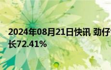 2024年08月21日快讯 劲仔食品：上半年归母净利润同比增长72.41%