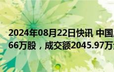 2024年08月22日快讯 中国广核今日大宗交易折价成交454.66万股，成交额2045.97万元