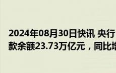 2024年08月30日快讯 央行：二季度末本外币工业中长期贷款余额23.73万亿元，同比增长17.5%