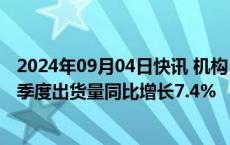 2024年09月04日快讯 机构：体育赛事推动全球智能电视二季度出货量同比增长7.4%