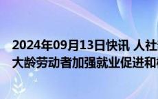 2024年09月13日快讯 人社部：对于未达到法定退休年龄的大龄劳动者加强就业促进和权益保护