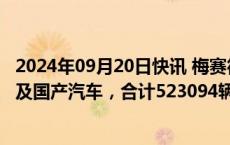 2024年09月20日快讯 梅赛德斯奔驰 北京奔驰召回部分进口及国产汽车，合计523094辆