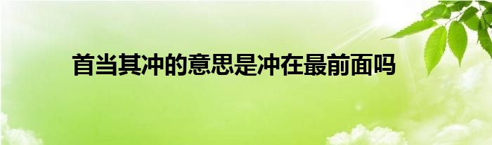 首当其冲的意思是冲在最前面吗