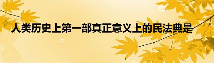 人类历史上第一部真正意义上的民法典是