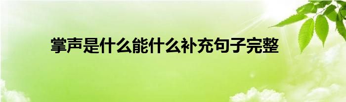 掌声是什么能什么补充句子完整