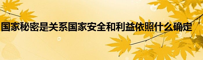 国家秘密是关系国家安全和利益依照什么确定