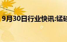 9月30日行业快讯:锰硅主力合约日内大涨6%