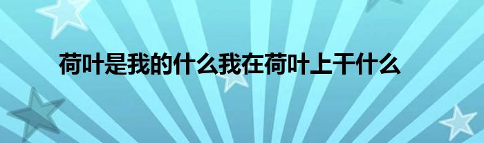 荷叶是我的什么我在荷叶上干什么