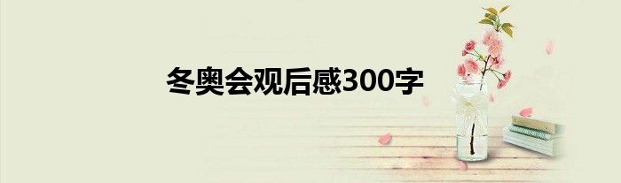 冬奥会观后感300字