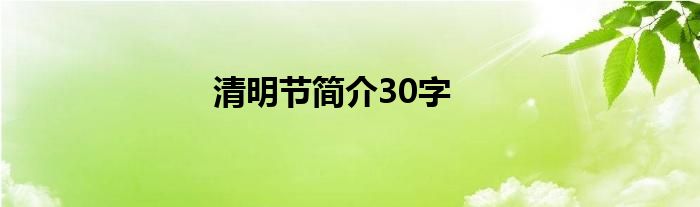 清明节简介30字