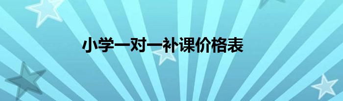 小学一对一补课价格表