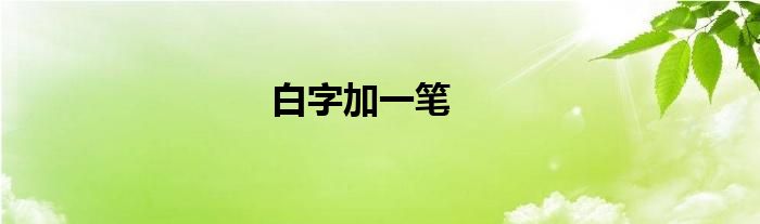 白字加一笔