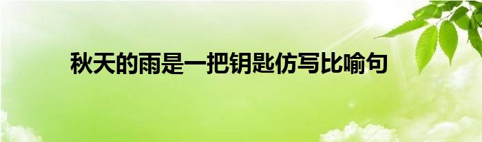 秋天的雨是一把钥匙仿写比喻句