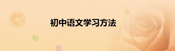 初中语文学习方法