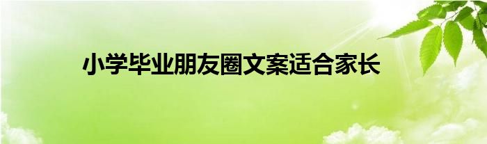 小学毕业朋友圈文案适合家长