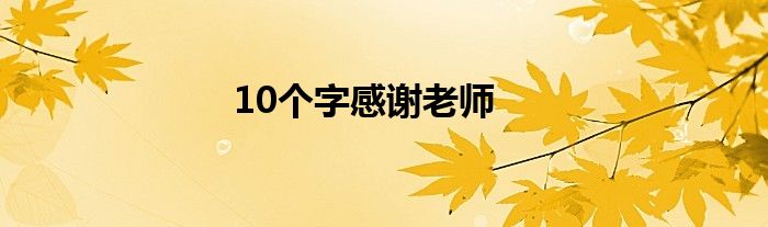 10个字感谢老师