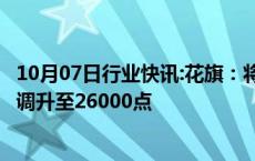 10月07日行业快讯:花旗：将香港恒生指数于明年6月末目标调升至26000点