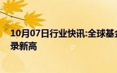 10月07日行业快讯:全球基金对印度股票的净卖出规模创纪录新高