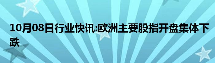 10月08日行业快讯:欧洲主要股指开盘集体下跌