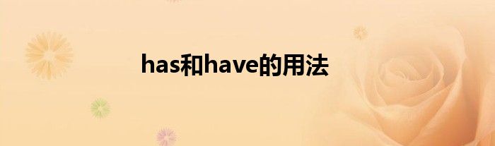 has和have的用法