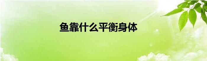 鱼靠什么平衡身体