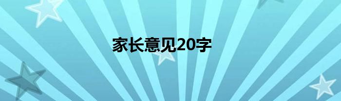 家长意见20字