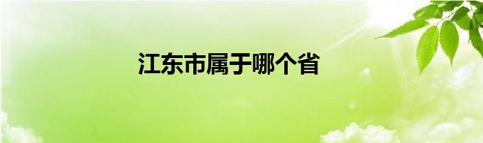 江东市属于哪个省