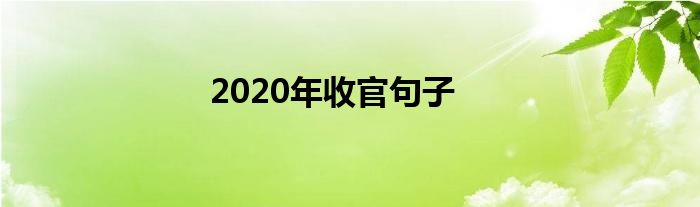 2020年收官句子