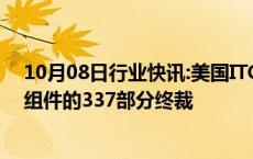 10月08日行业快讯:美国ITC发布对智能穿戴设备 系统及其组件的337部分终裁