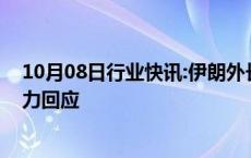 10月08日行业快讯:伊朗外长：如果伊朗遭袭，将予以强有力回应