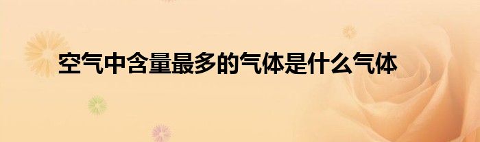 空气中含量最多的气体是什么气体