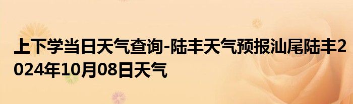 上下学当日天气查询-陆丰天气预报汕尾陆丰2024年10月08日天气