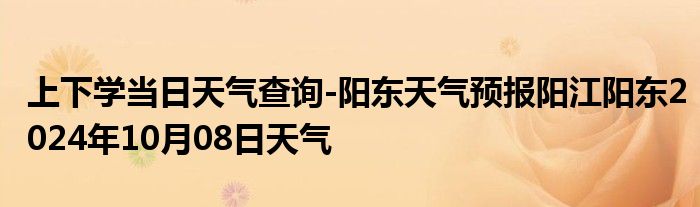 上下学当日天气查询-阳东天气预报阳江阳东2024年10月08日天气