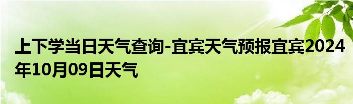 上下学当日天气查询-宜宾天气预报宜宾2024年10月09日天气