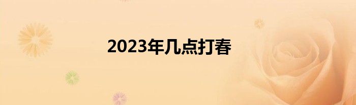 2023年几点打春