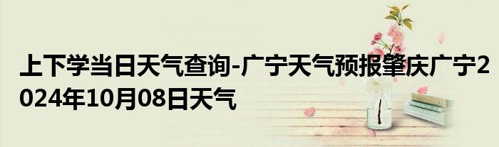 上下学当日天气查询-广宁天气预报肇庆广宁2024年10月08日天气