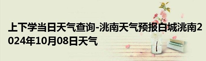 上下学当日天气查询-洮南天气预报白城洮南2024年10月08日天气