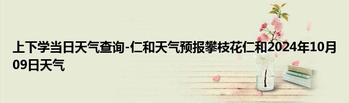 上下学当日天气查询-仁和天气预报攀枝花仁和2024年10月09日天气