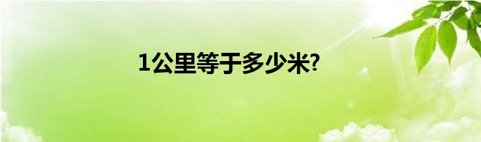 1公里等于多少米?