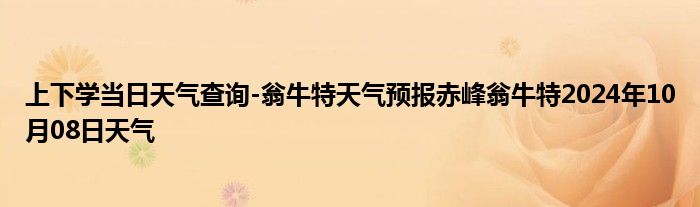 上下学当日天气查询-翁牛特天气预报赤峰翁牛特2024年10月08日天气