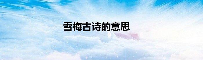 雪梅古诗的意思